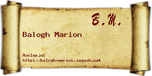 Balogh Marion névjegykártya
